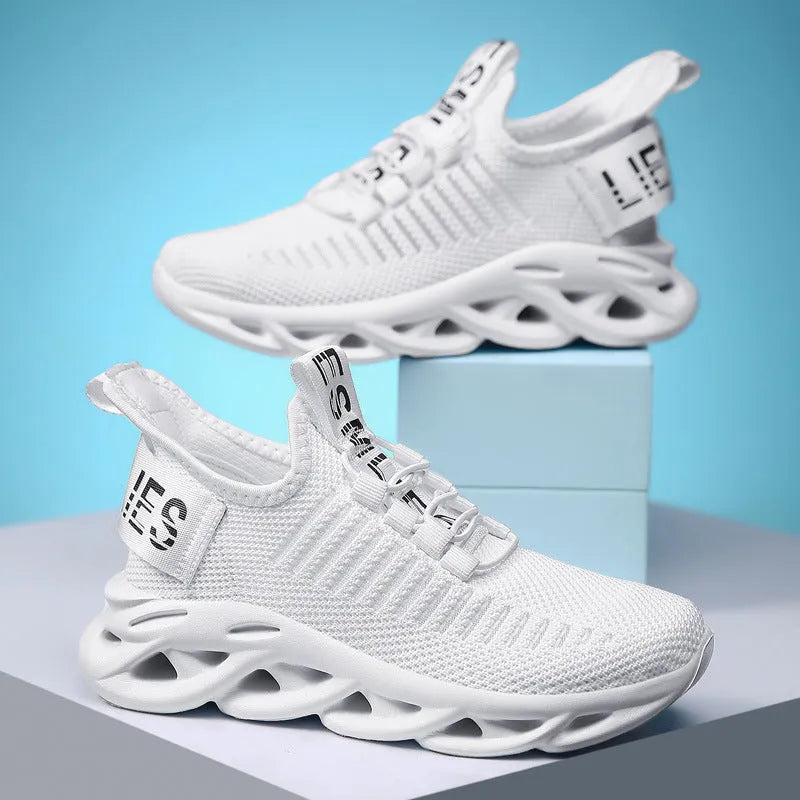 Children's trendy street-style coconut sneakers with Velcro strap in black, khaki, or white colours
