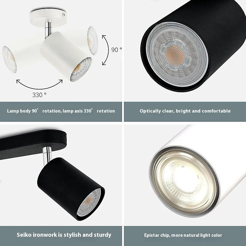Anti-glare ceiling lamp with aluminium shell in white finish, wall control type, modern simplicity style for home decoration