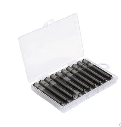 Pack of 10 small steel fountain pen ink sacs for repair and restoration.