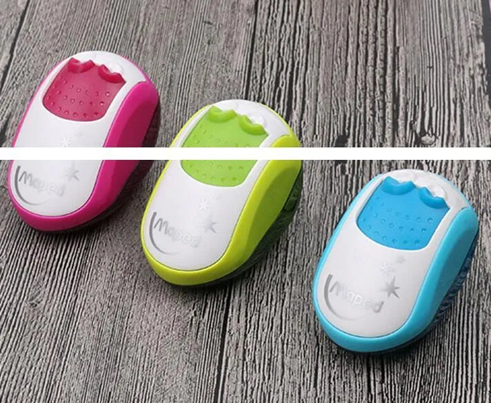 Single hole desktop pencil sharpener for normal and thick pencils in random colour selection