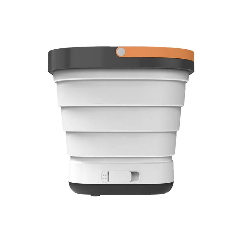 Portable mini folding bucket washing machine in white, ABS silicone, 292x292x288mm