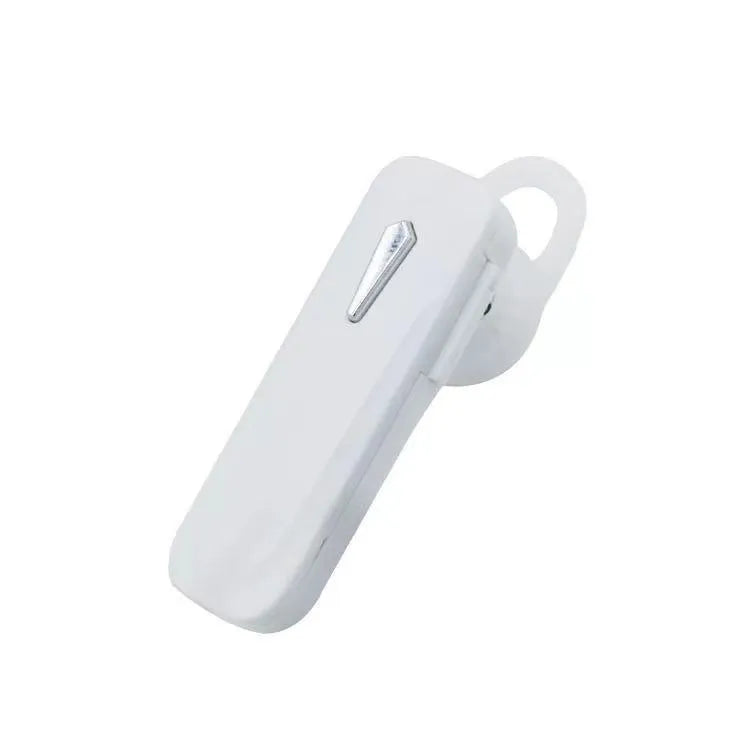 M163 Bluetooth car headset in black and white colour options on a car dashboard