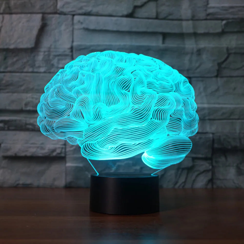 3D illusion LED desk lamp with acrylic plate on ABS base, showing remote control for colour change