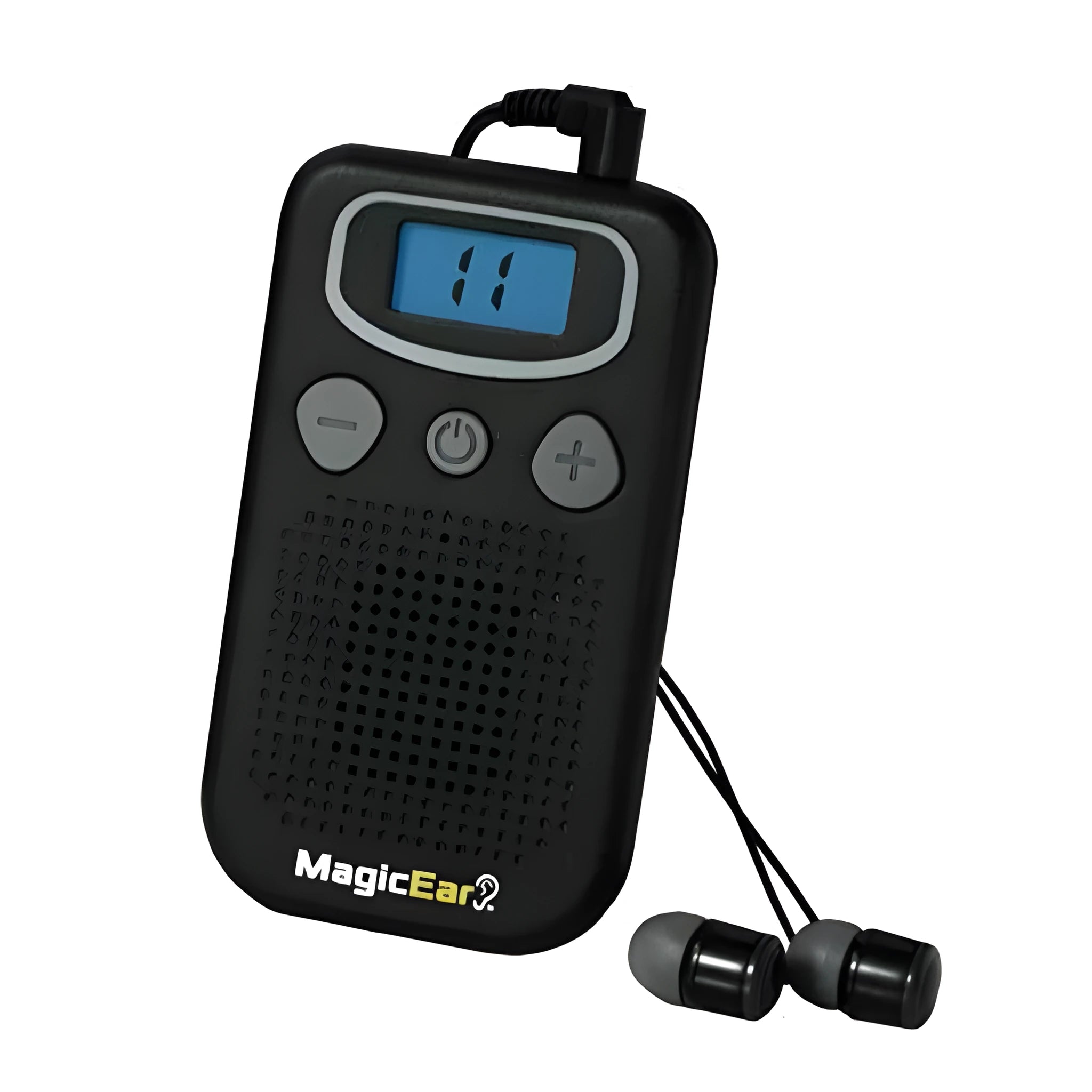 Personal voice enhancer hearing aid booster device with digital display in brilliant colour