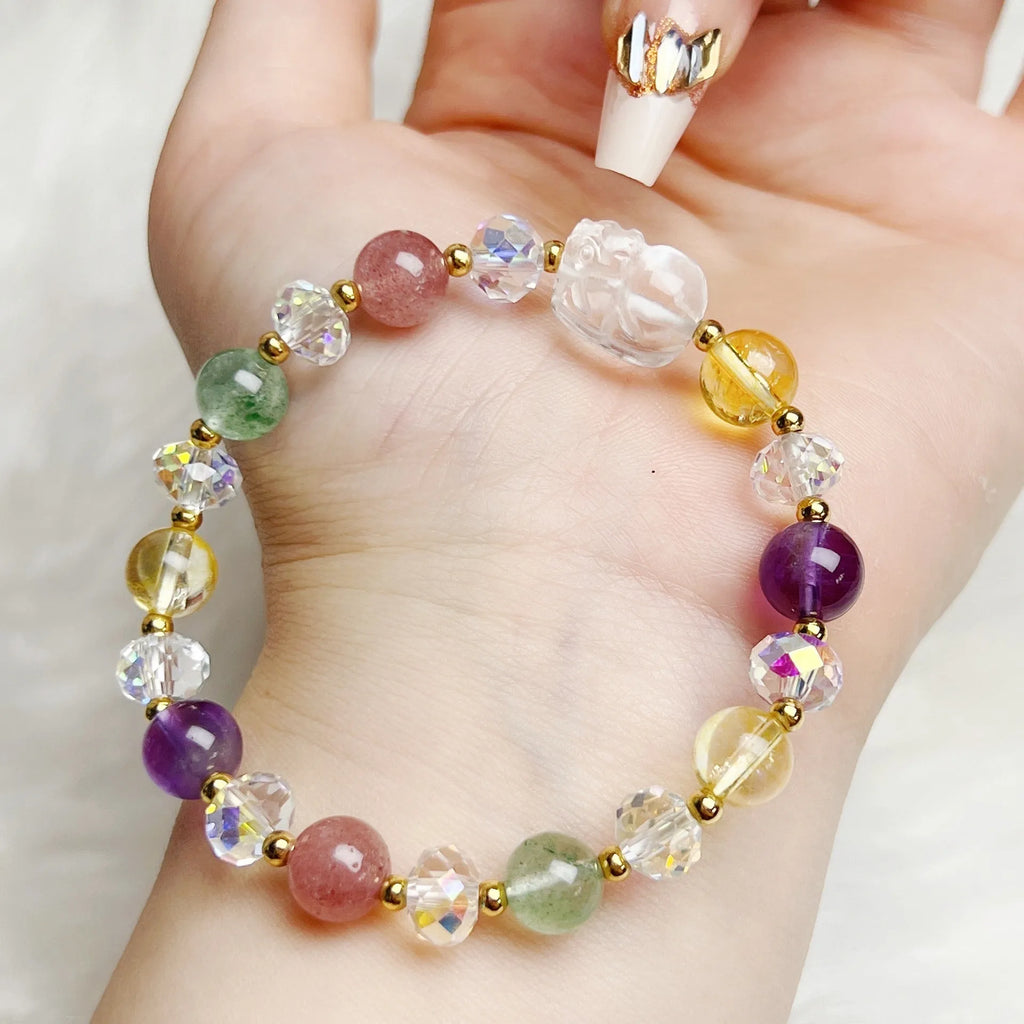 Handcrafted crystal bracelet with Phoenix Nine Tail Fox modelling and animal zodiac design for women