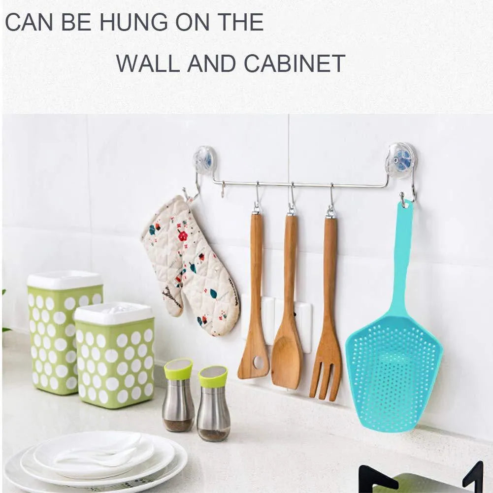 Plastic kitchen strainer scoop with large capacity design in multiple colour options