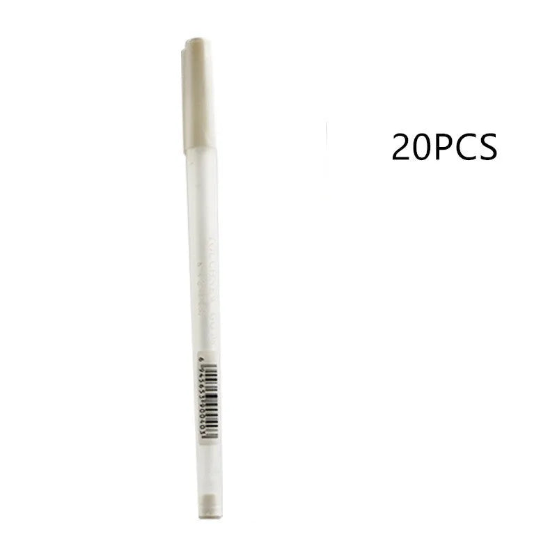 Touchnew black card hand-painted highlight pen with 0.8mm tip in golden, silver, and white colours