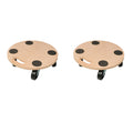 Two wooden platform trolleys with natural wood finish and non-slip surfaces for tool transportation