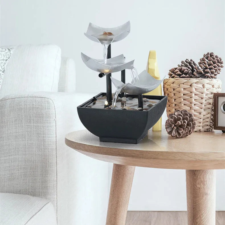 Modern minimalist desktop fountain water ornament with flowing water feature in JR001 colour