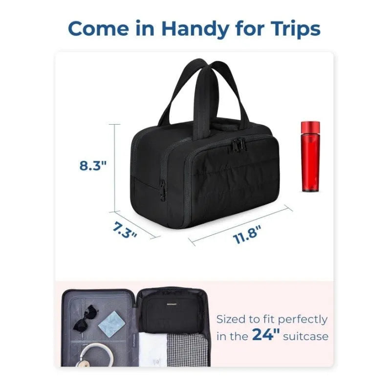 Large lightweight travel toiletry bag in a choice of colours with a wide opening.