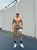 Men's ice silk quick-drying double-layer casual shorts in multiple colours.