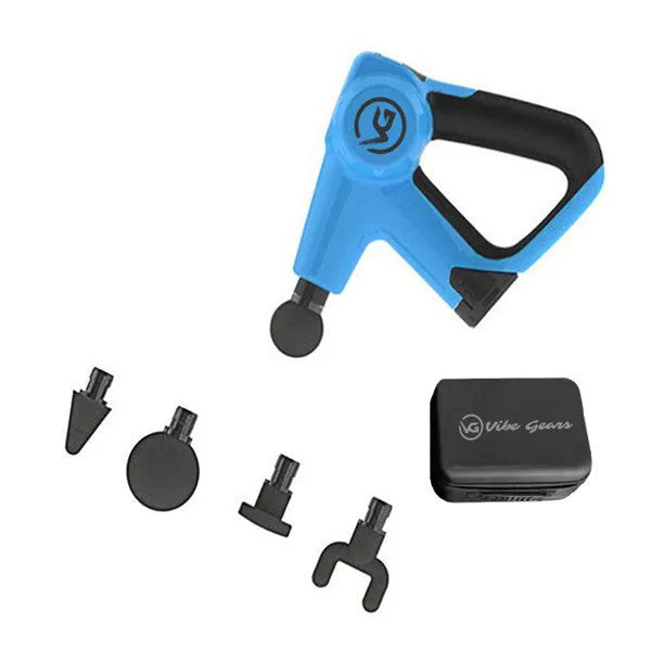 Blue plastic fascia gun muscle relaxation massager for sports recovery