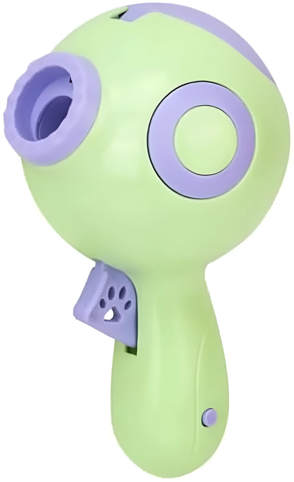 Green dog treat launcher toy with automatic food dispenser for pet training