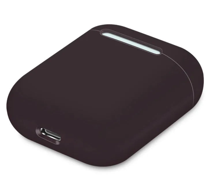 Split-shell silicone protective case for Apple AirPods charging box in a selection of colours on a plain background.