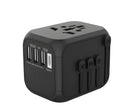 Black UK to EU conversion plug with six holes for multiple device charging