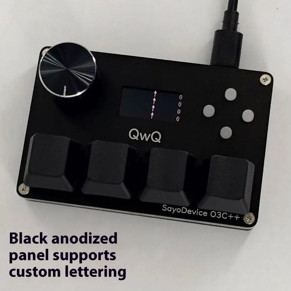 Customisable magnetic axis game keyboard keypad with colour screen, control knob, and RGB backlighting