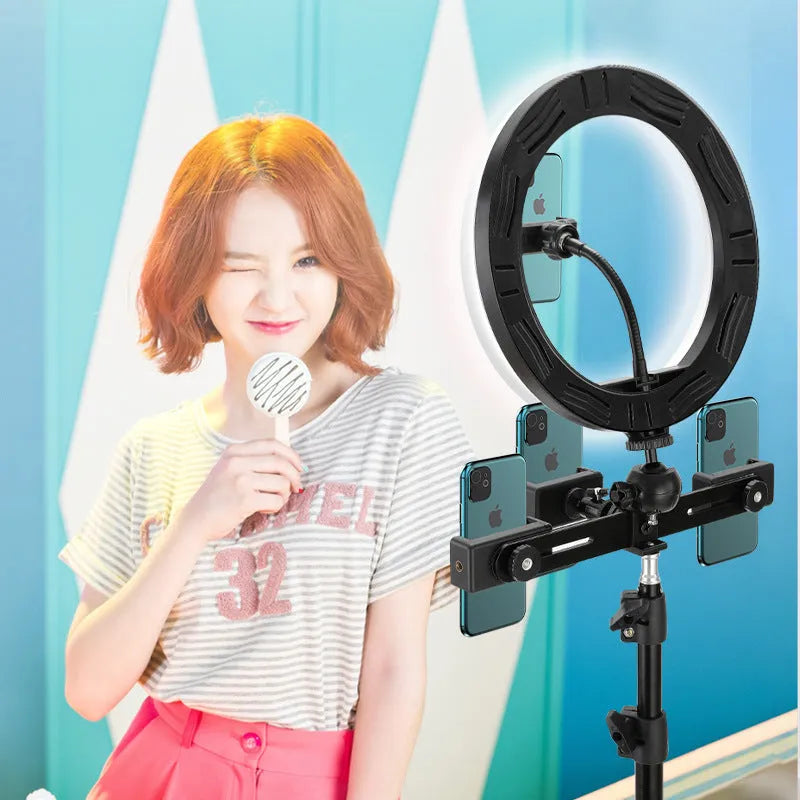 10 inch ring selfie beautifying light with metal bracket for smartphone photography