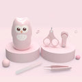 Baby nail clippers set with silicone handle in a choice of six animal-themed colours for newborns.