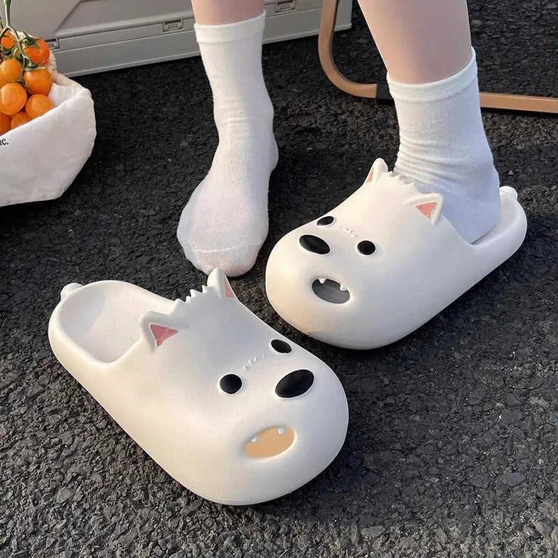 White Puppy Slippers women's toe cap sandals with EVA construction