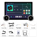 11.8-inch Android car stereo with dual knobs and QLED screen on a dashboard