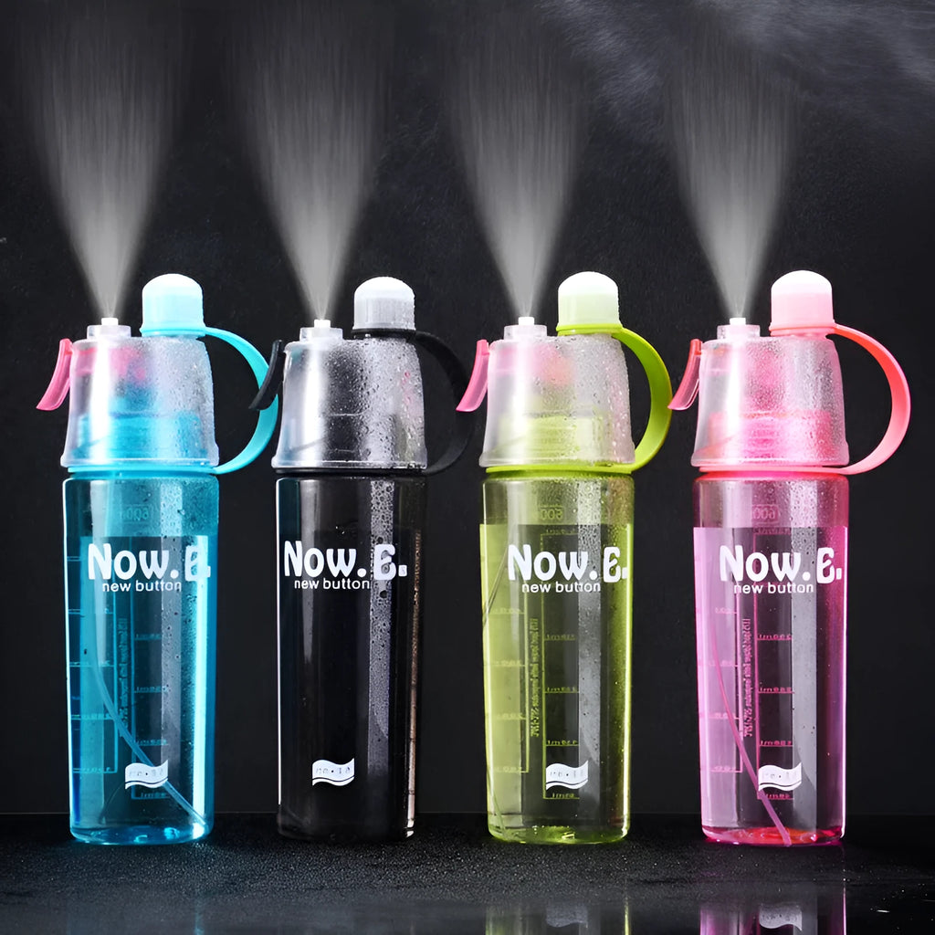 Green portable outdoor mist spray cup with handle and scale markings