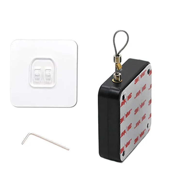 Automatic door closer with adhesive installation for sliding and glass doors in black or white