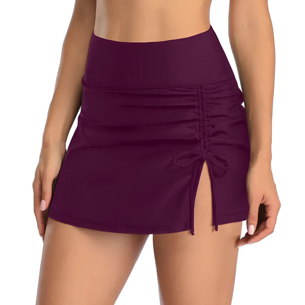Women's solid colour lace swimming trunks in polyester fabric available in multiple sizes and colours
