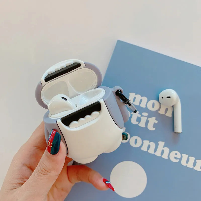 Silicone protective case cover for Apple AirPods with shark fin design