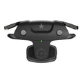 Black F5 mobile game controller for smartphones showing its compact size and button layout.