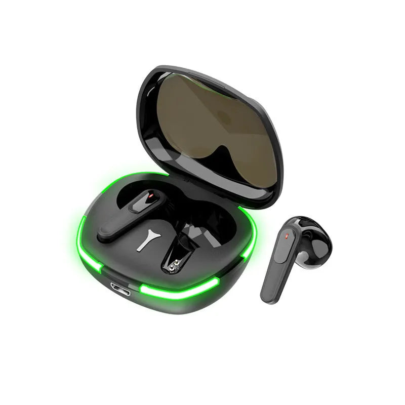 Black Pro60 Bluetooth sport earbuds with matte finish and a USB charging case.