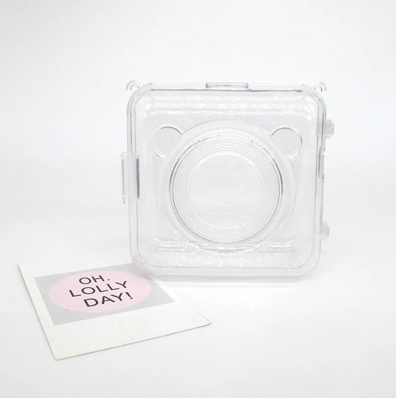Crystal protective case for Eric Bear A6 thermal printer, PC material, simple colour design, placed on printer