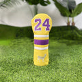 Set of four PU golf club headcovers including a square putter cover and chicken drumstick wood covers