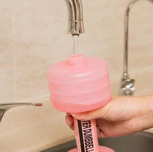 Water-filled fitness dumbbells for women, polypropylene, pink or green, 2pcs, approx. 1kg each when filled