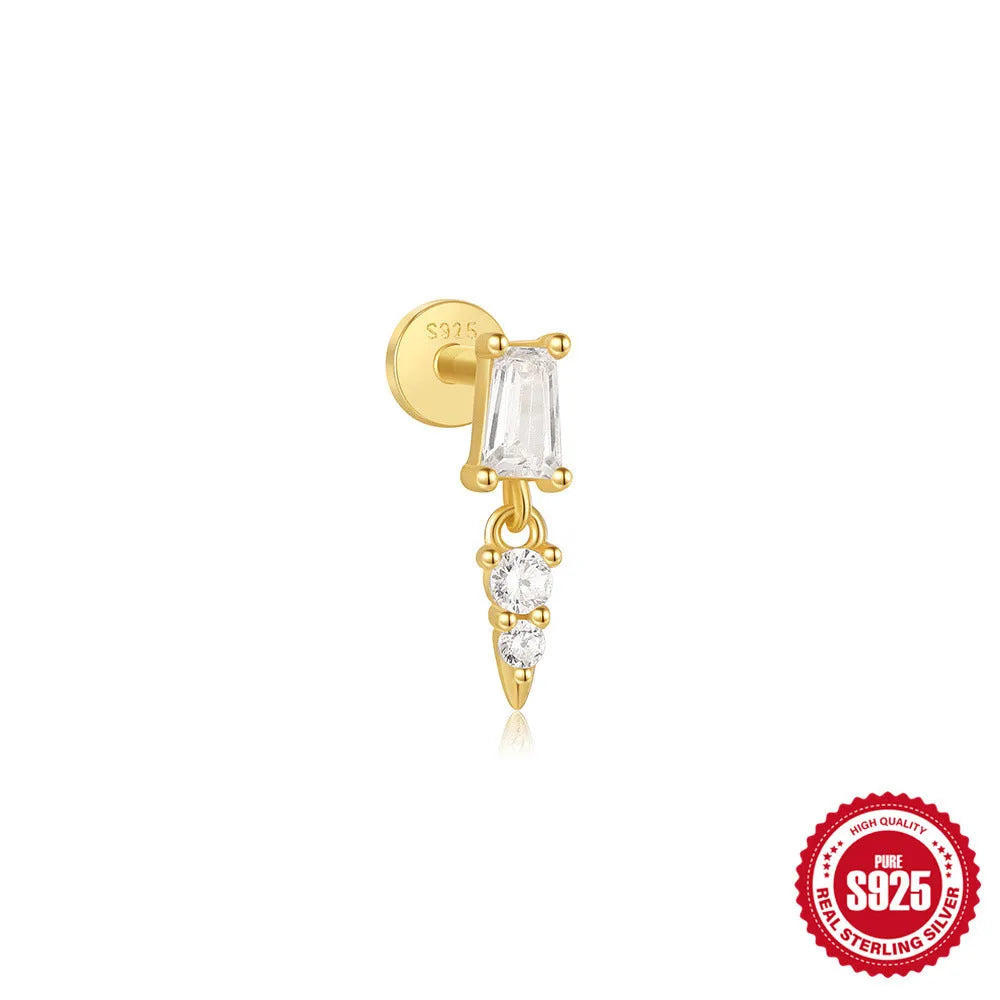 925 sterling silver tassel ear stud with gold electroplating in six colour options