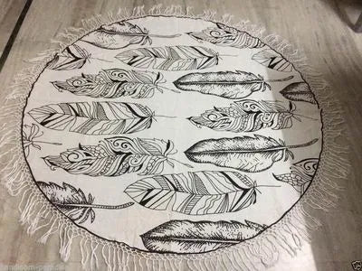 Fashion beach towel for women with bohemian pattern in five colours including green, pink, and gradient purple