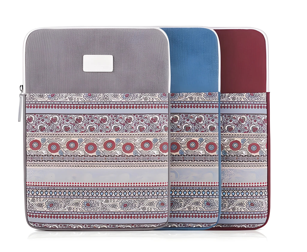 Canvas laptop sleeve bag for 11 13 14 15 inch notebook with padded lining in multiple colour options