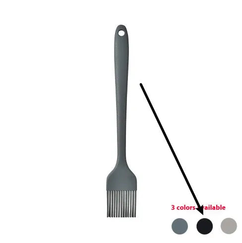 12-piece silicone kitchen utensil set in rotating storage bucket, showing spatula, ladle, and other tools.