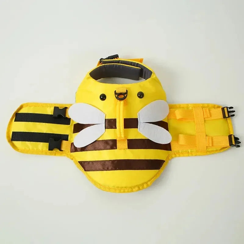 Green dog life jacket with reflective trim and adjustable belly straps for swimming safety