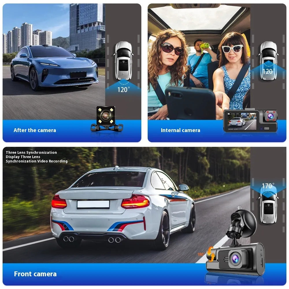 WiFi dash cam for car with front and rear recording on a 2-inch screen