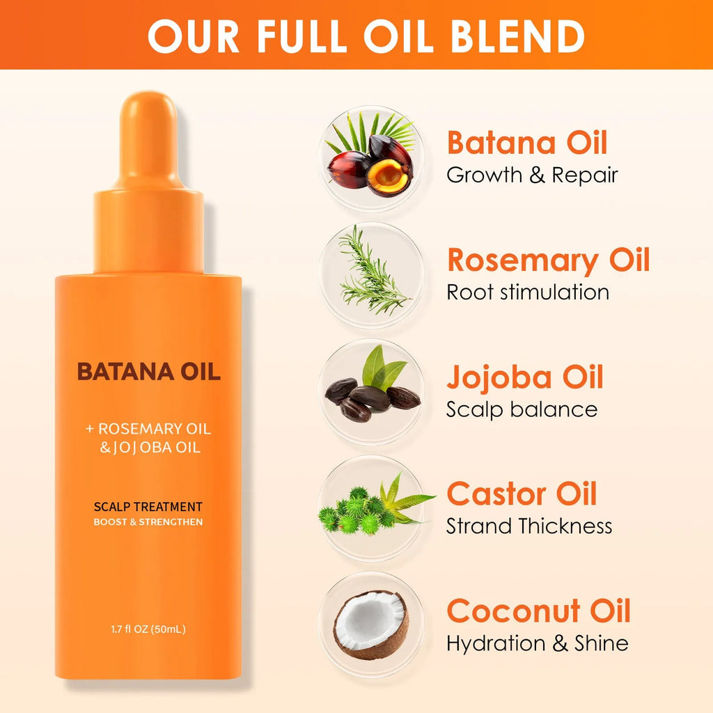Batana hair care oil 60ml white bottle for dry hair and scalp care