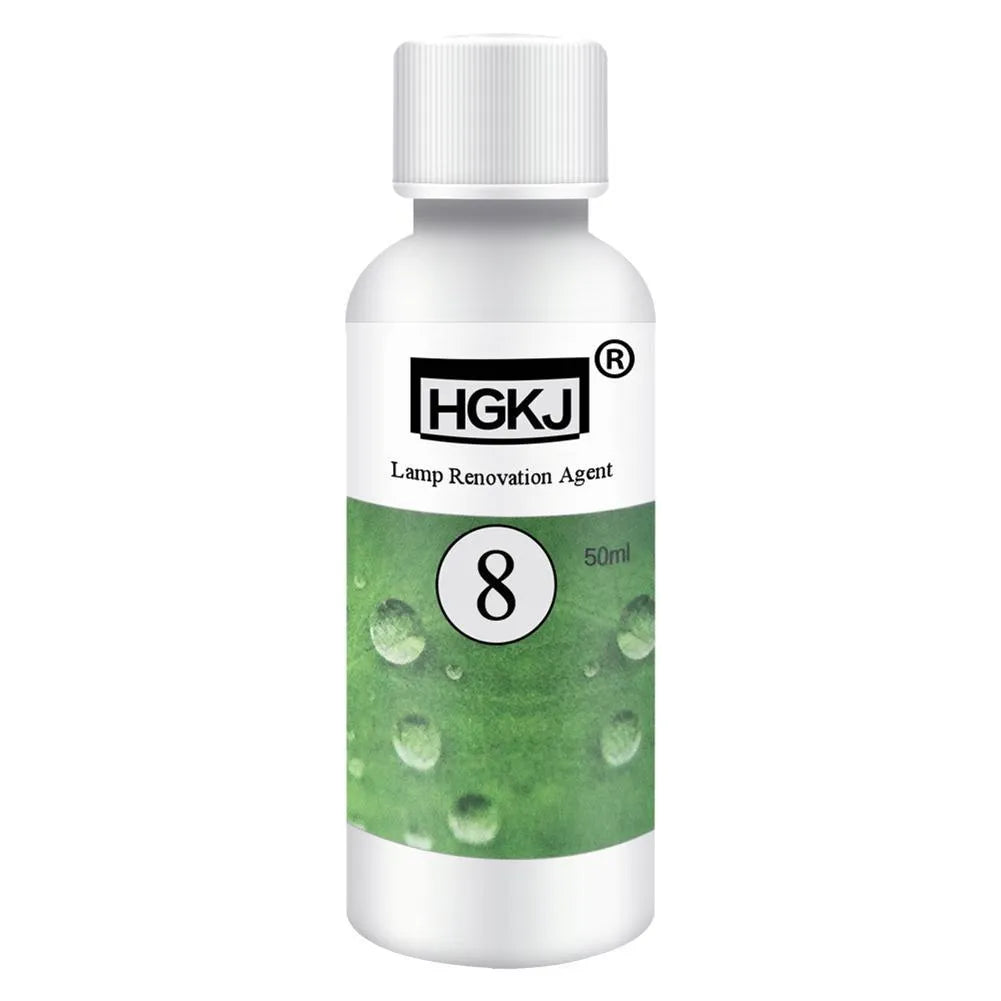 Car headlight repair agent bottle in 50ml size with sandpaper and tape for headlight restoration