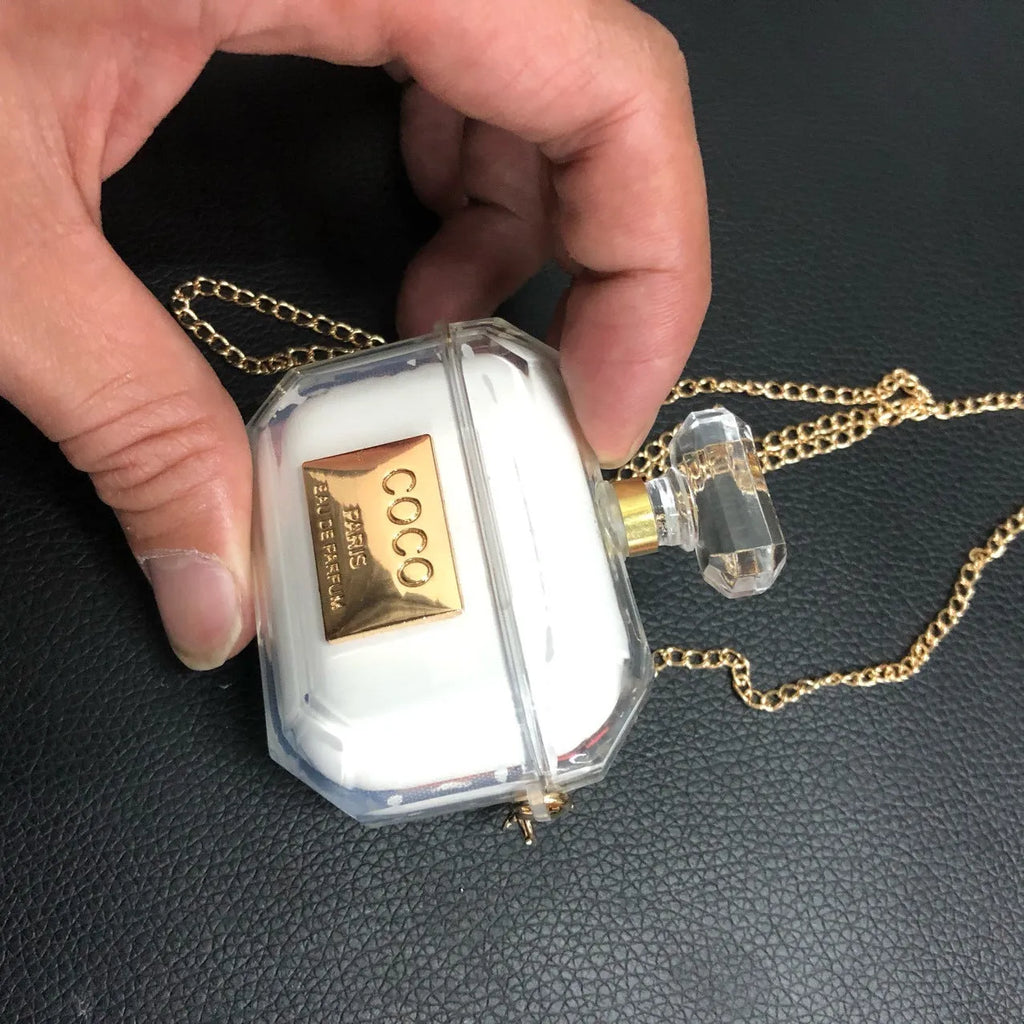 White perfume bottle shaped silicone case for AirPods Pro wireless earphones