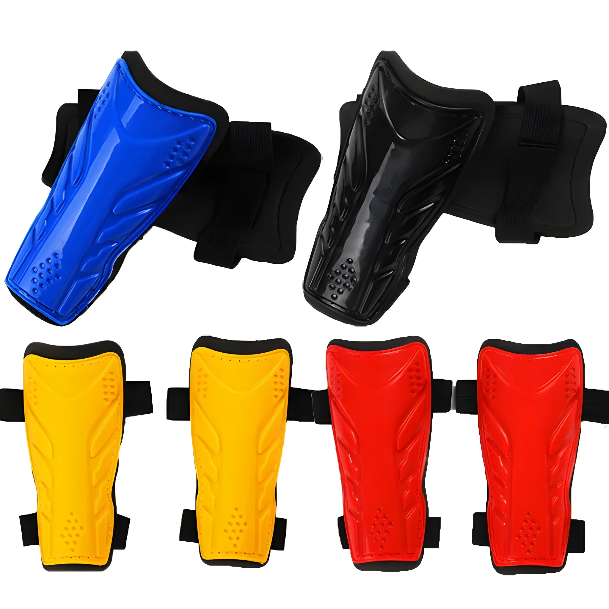 Football leggings with single bandage leg guard in black, showing outer plastic plating and soft foam inner