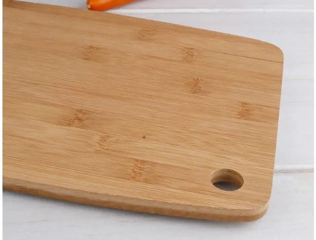 Square Moso bamboo cutting board 28 by 17 by 1 centimetres with antibacterial protection