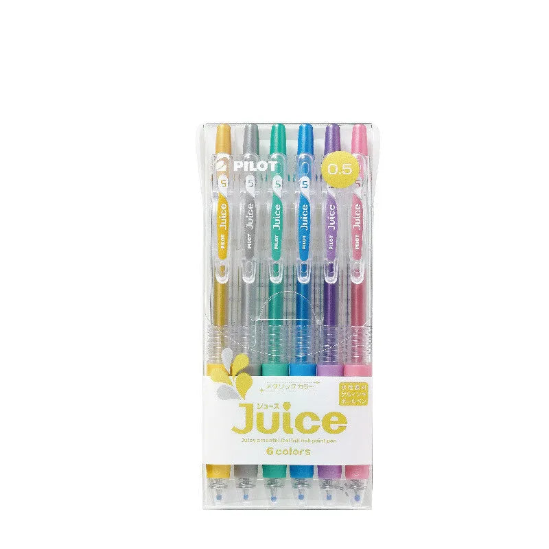Official Direct Juice Baiguole gel pen in tender colours with 0.5mm tip showing pink green and pastel shade options