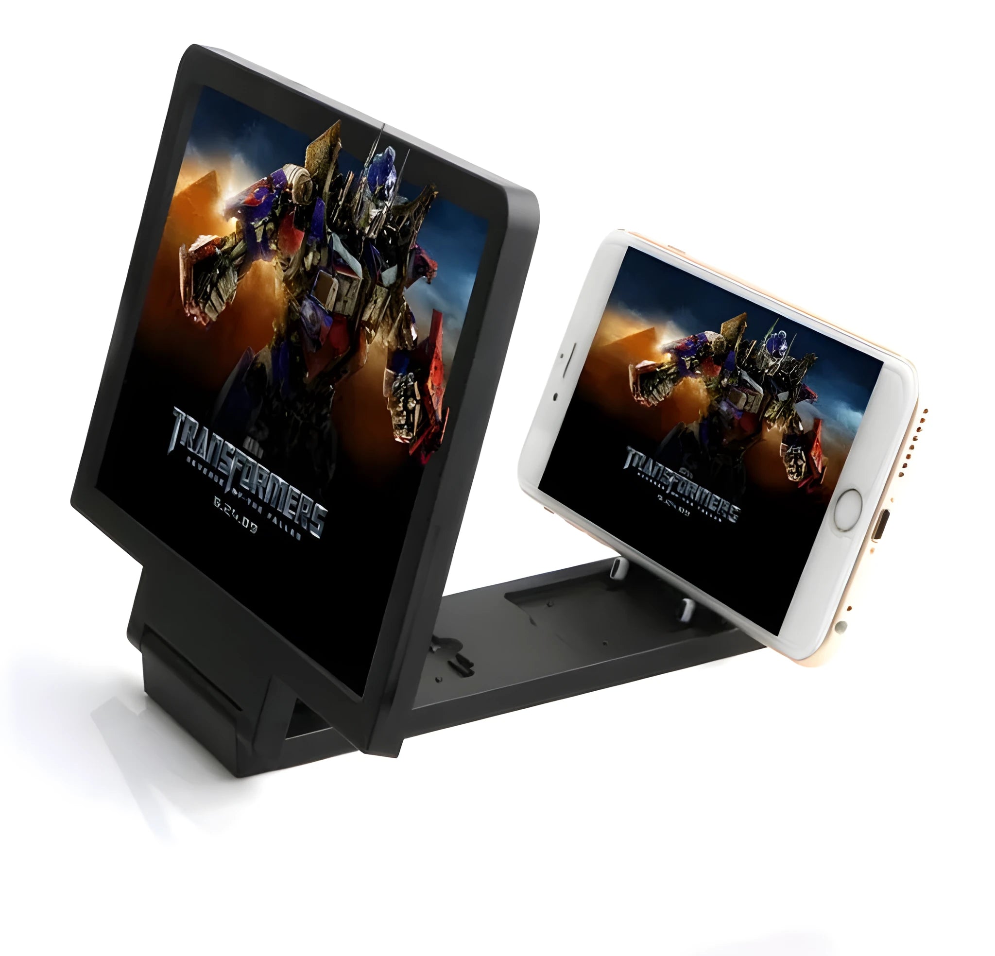 Radiation-proof 3D mobile phone screen amplifier stand in black and white colour options