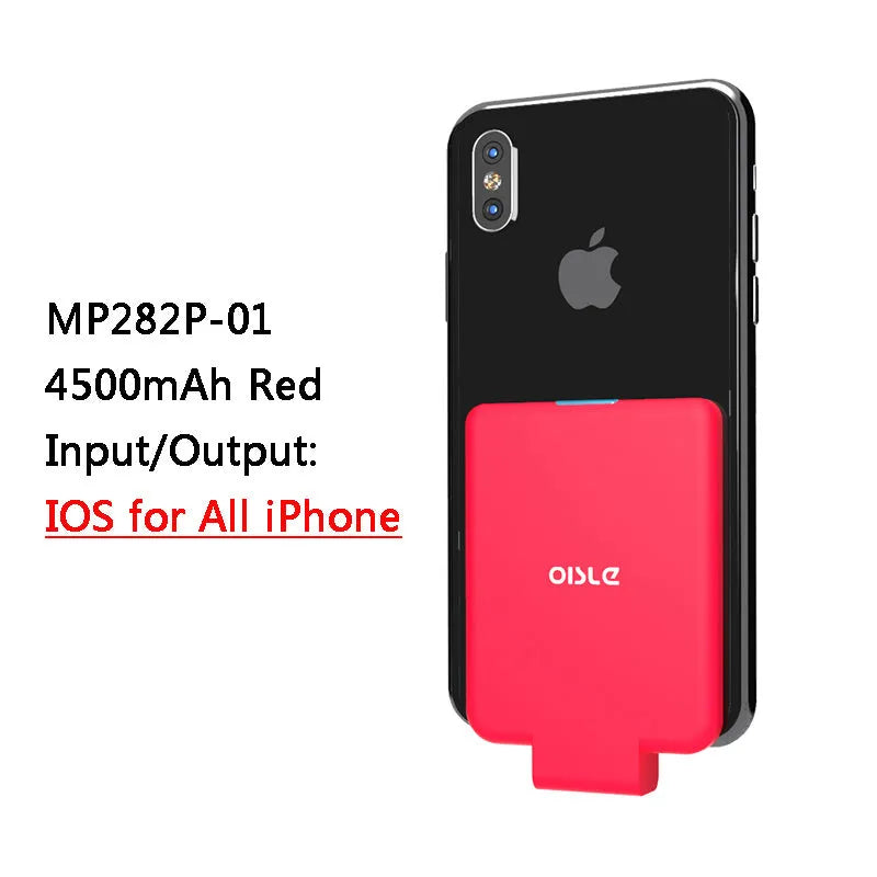 MP282P back clip battery in multiple colours showing 4500mAh capacity and thin 9mm profile