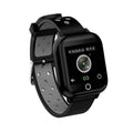 Black smartwatch with integrated Bluetooth earbuds stored in the wristband, showing a heart rate reading on its screen.