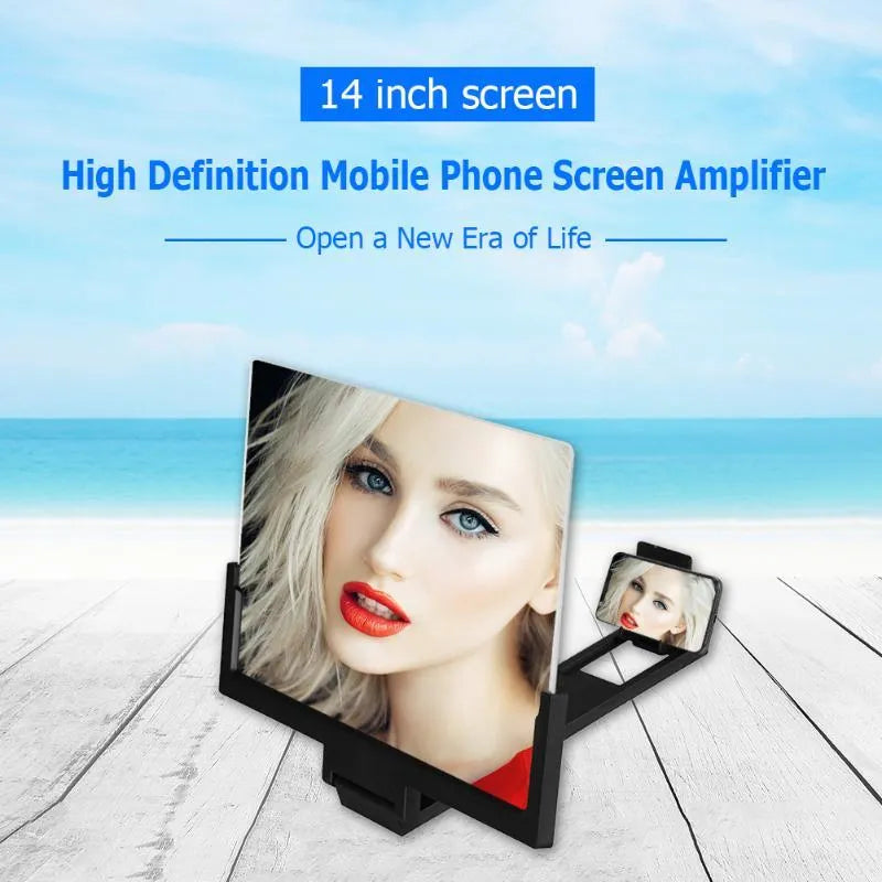 Black and white acrylic mobile phone stand with transparent screen support