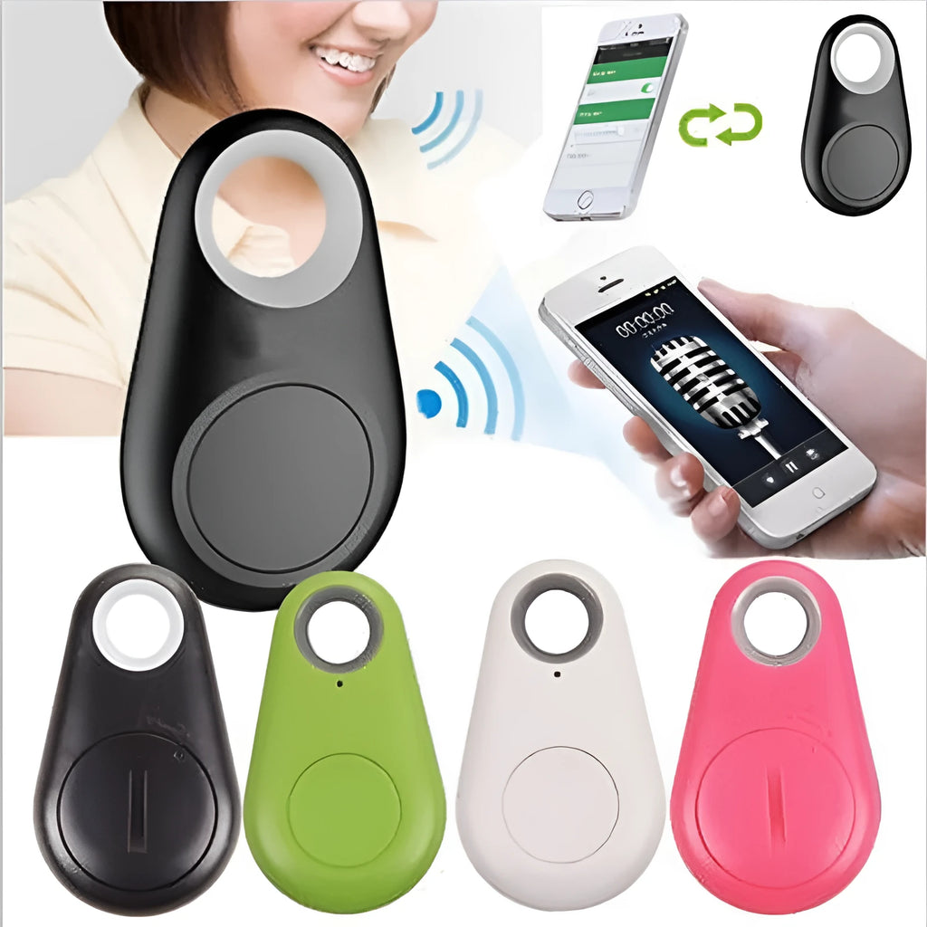 Bluetooth tracker anti lost key finder in black, white, pink, blue, green, compact 3.1x5.2x1.2cm